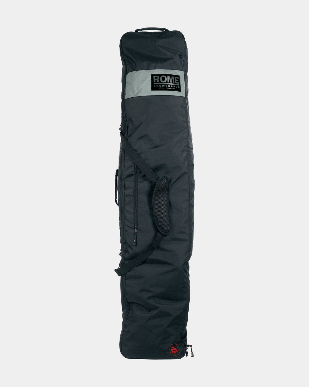 Snowboard cover men in black. Roadie 2025 | Rome Snowboards™ 2025.