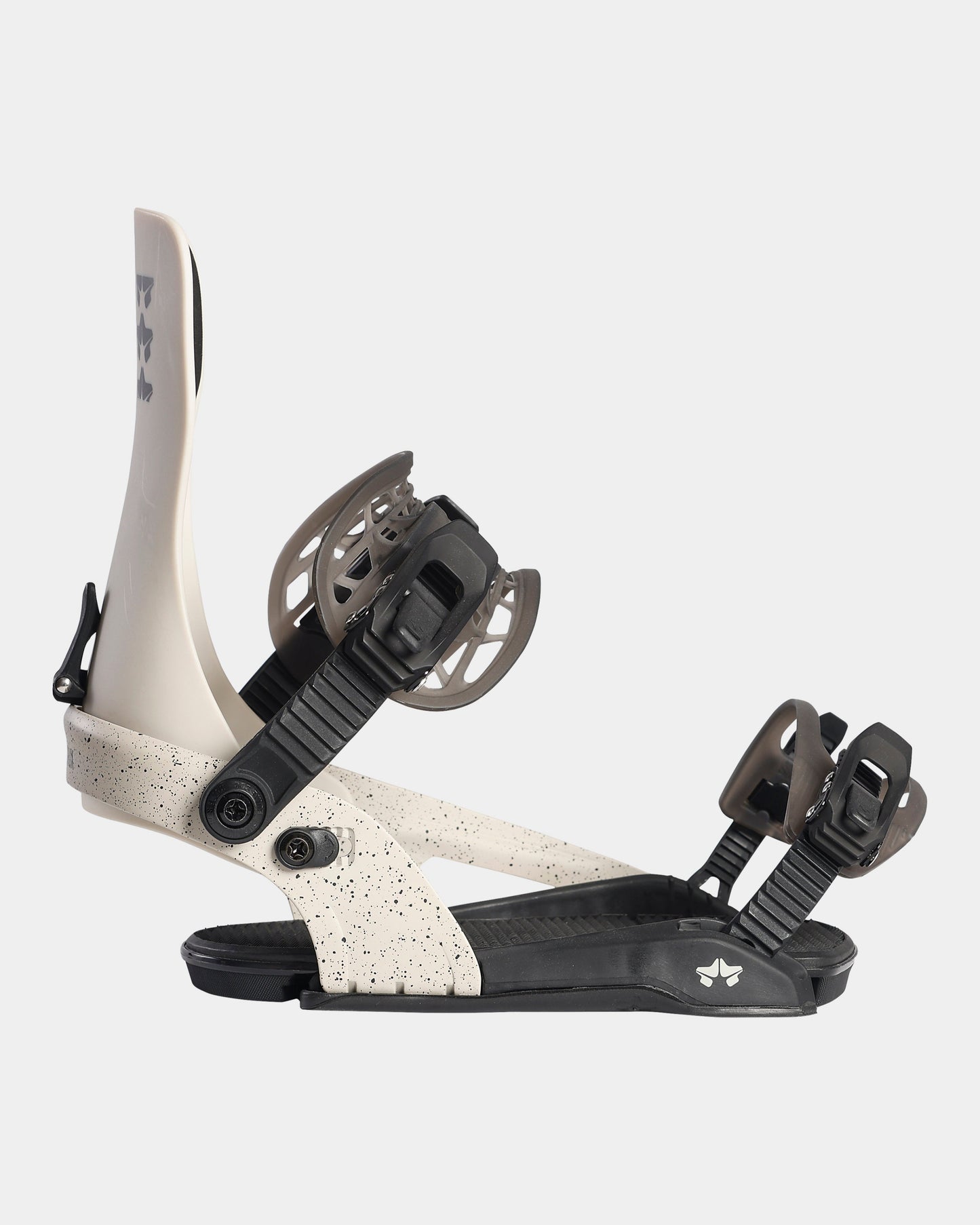 Rome Crux bindings 2023 mens bindings product photo from the side cover shot in the studio color bone white